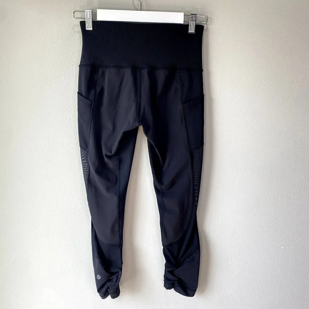 Lululemon Seek the Heat Crop Leggings Black 6